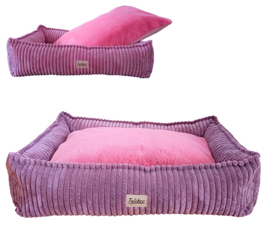 Legowisko Kanapa dla Psa S Miękkie z wyjmowaną poduszką 56x42cm Brudny Róż