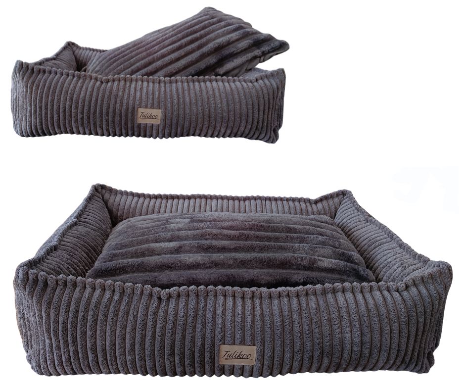 Legowisko Kanapa dla Psa S Miękkie z wyjmowaną poduszką 56x42cm Szary