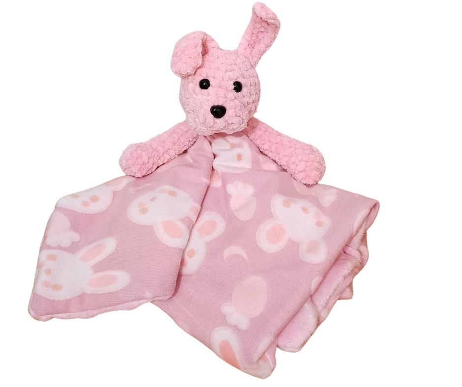 Kocyk Przytulanka Uspokajacz Królik Jasny Róż Prezent Roczek Urodziny