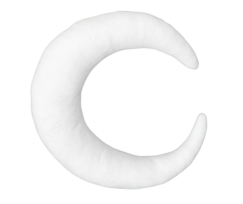 Poduszka dekoracyjna Księżyc Plusz - Śmietankowa Biel