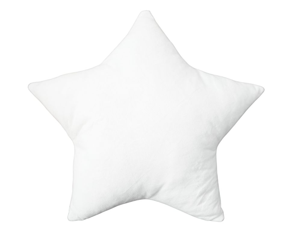 Poduszka dekoracyjna Gwiazdka Plusz - Śmietankowa Biel