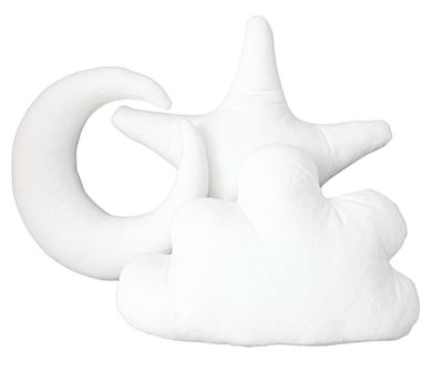 Zestaw poduszek dekoracyjnych Chmurka Gwiazdka Księżyc - Śmietankowa Biel