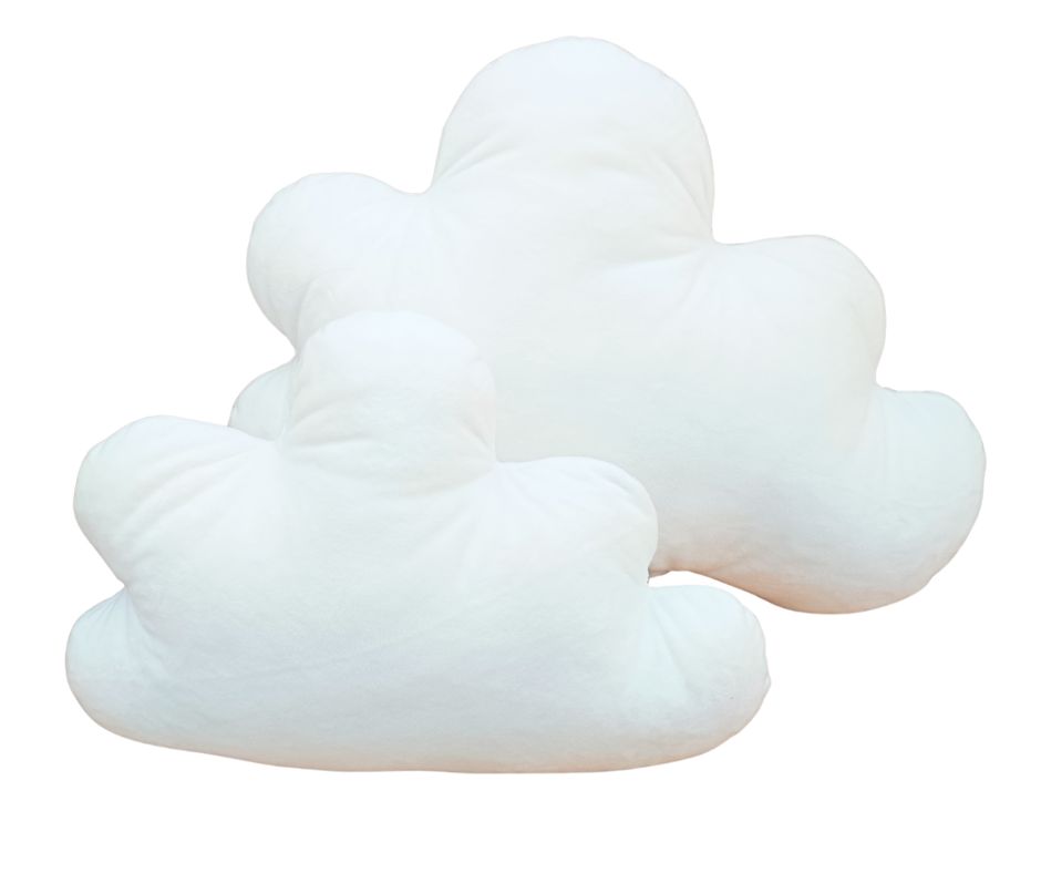 Zestaw poduszek dekoracyjnych Chmurka - Śmietankowa Biel Plusz