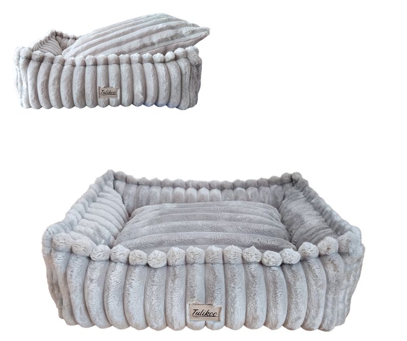 Legowisko Kanapa dla Psa Miniaturki XS Miękkie PREMIUM 45x32cm Jasno Szary