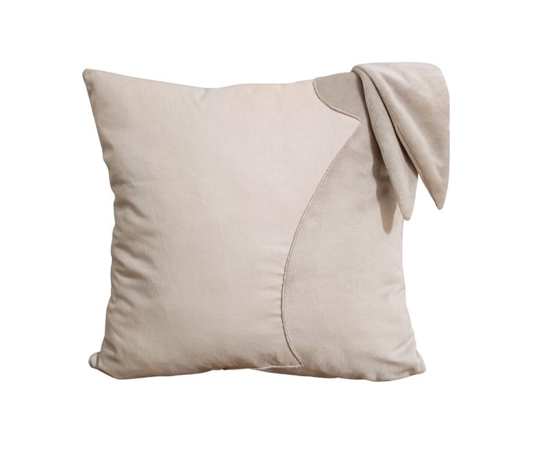 Miękka Poduszka dekoracyjna Jasiek Królik Lulu Beżowy 40x40 bawełna plusz