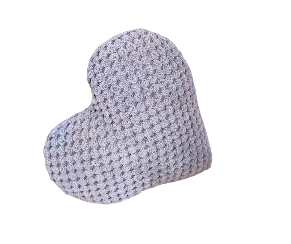 Zabawka z piszczałką dla psa Serce Jasno Szary