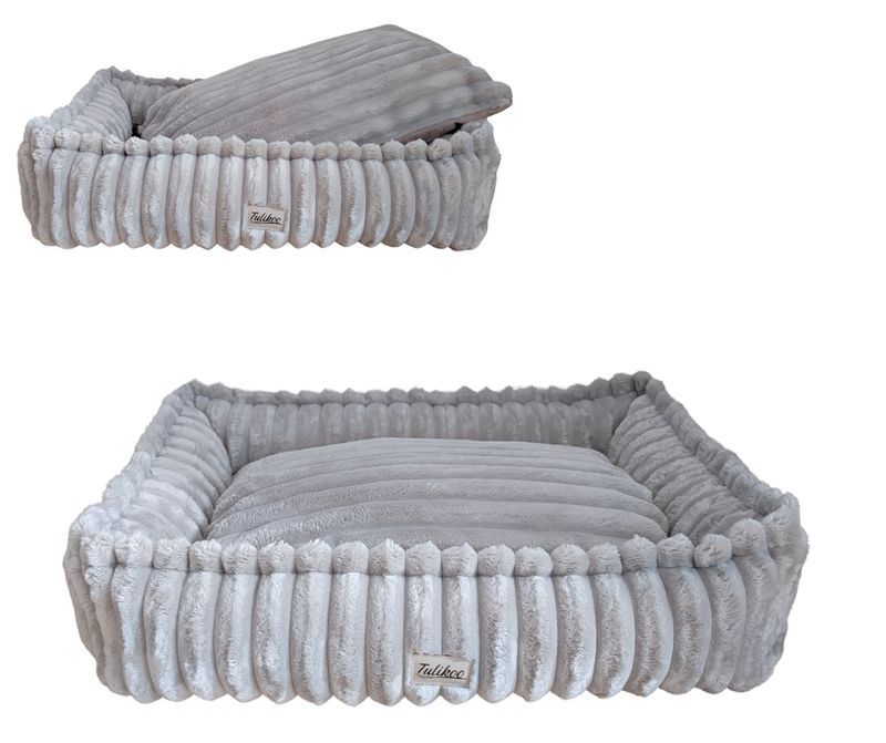 Legowisko dla Psa S Miękkie PREMIUM Wyjmowana poduszka 56x42cm Jasno Szary