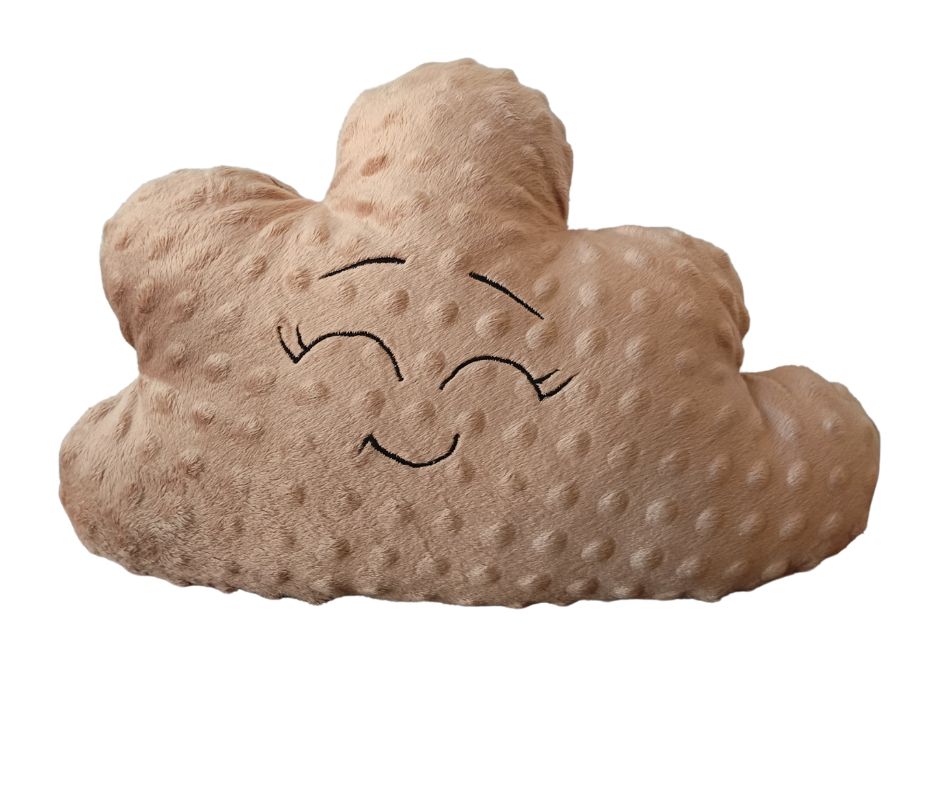 Poduszka dekoracyjna Chmurka Cappuccino Minky Prezent Roczek Chrzciny