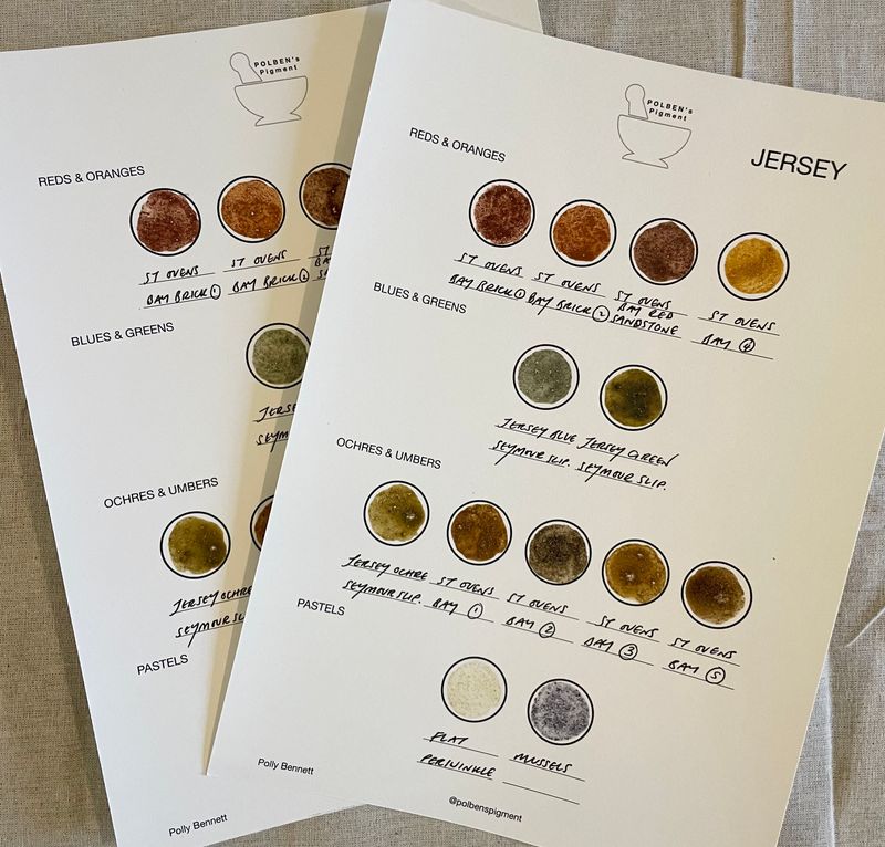 POLBEN's Pigment Jersey Colour Chart
