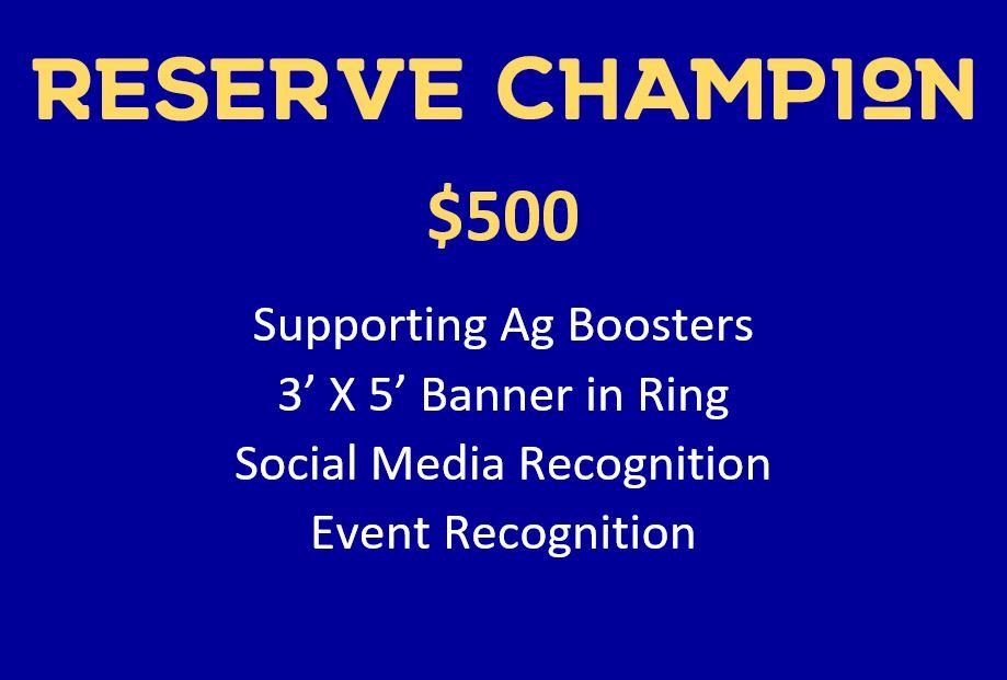 Reserve Champion Sponsorship
