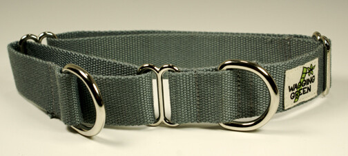 Eco Friendly Bamboo Single Layer Martingale Dog Collar - Pebble Gray