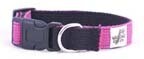 Cotton Double Layer Quick Release Buckle Dog Collar - Pink/Black (1