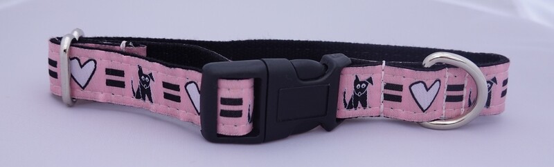 Eco Friendly Bamboo Saving The Earth Series Dog Collars - Love Dog (3/4&quot; wide Small w/Black Webbing - Clearance)
