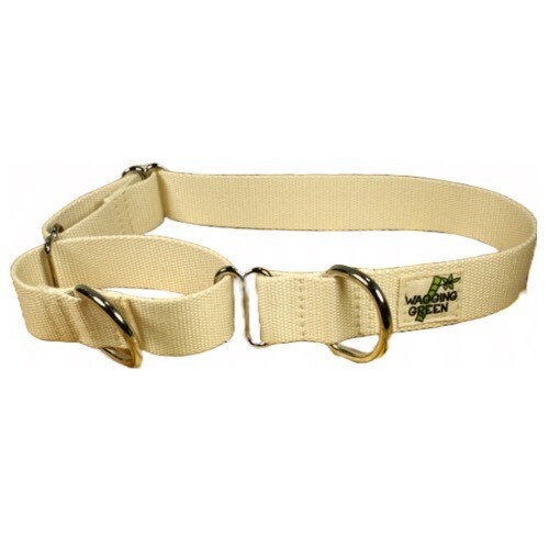 Eco Friendly Bamboo Single Layer Martingale Dog Collar - Natural