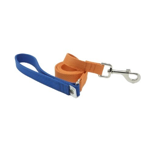 Eco Friendly Bamboo Single Layer Dog Leash - Rustic Twilight (orange and blue)