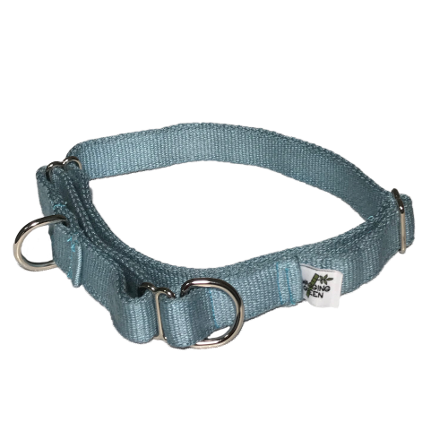 Eco Friendly Bamboo Double Layer Martingale Dog Collar - Aqua Gray