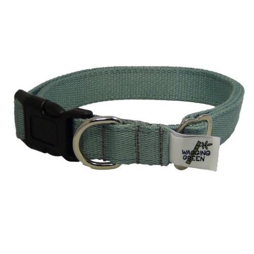 Eco Friendly Bamboo Double Layer Dog Collar - Aqua Gray