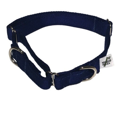 Eco Friendly Bamboo Double Layer Martingale Dog Collar - Deep Sea (dark blue)