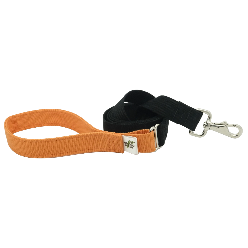 Eco Friendly Bamboo Single Layer Dog Leash - Spooky (black and orange)