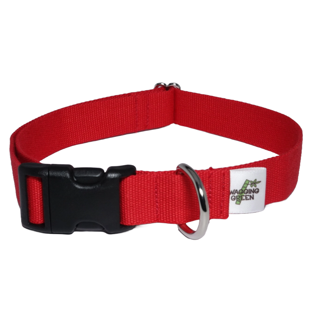 Eco Friendly Bamboo Single Layer Dog Collar - Berry