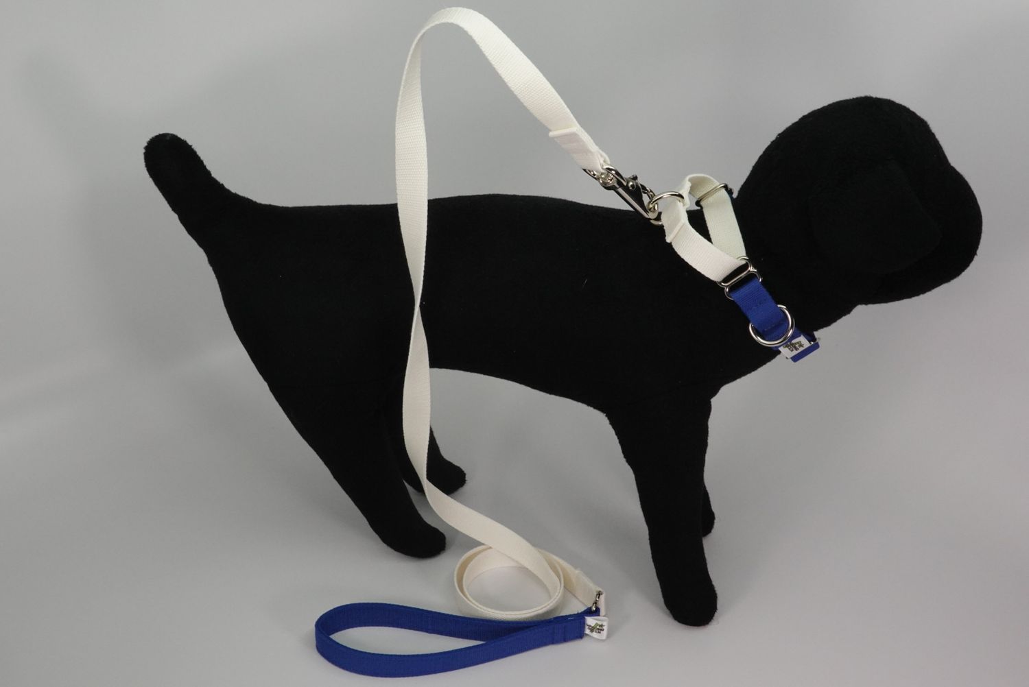 Natural Bamboo Martingale Collar and Leash Set - Blue Horizon