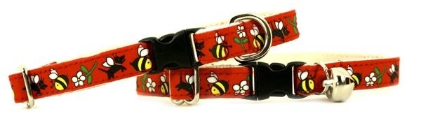 Eco Friendly Bamboo Saving The Earth Collection Cat Collar - Honey Bee (CLEARANCE)
