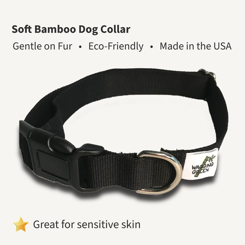 Midnight Bamboo Dog Collar | Soft, Adjustable, Eco-Friendly