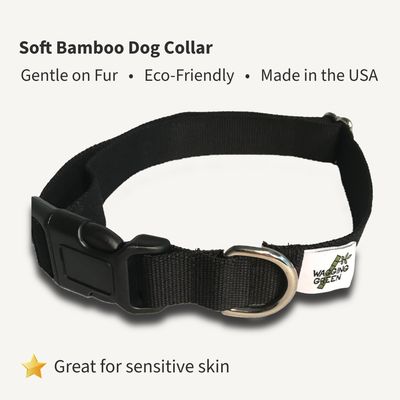 Midnight Bamboo Dog Collar | Soft, Adjustable, Eco-Friendly