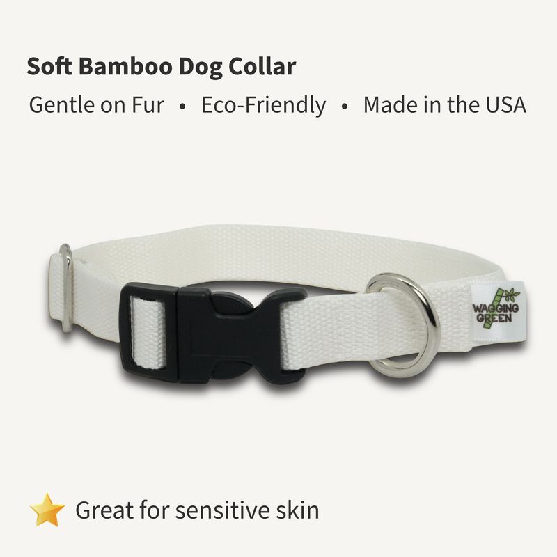 Natural (undyed) Bamboo Dog Collar | Soft, Adjustable, Eco-Friendly