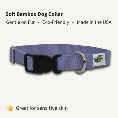 Spring Lilac Bamboo Dog Collar | Soft, Adjustable, Eco-Friendly