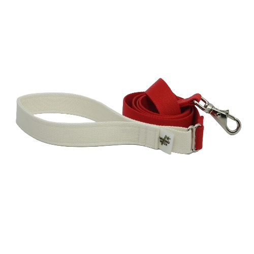 Eco Friendly Bamboo Single Layer Dog Leash - White Rose (berry red and natural)