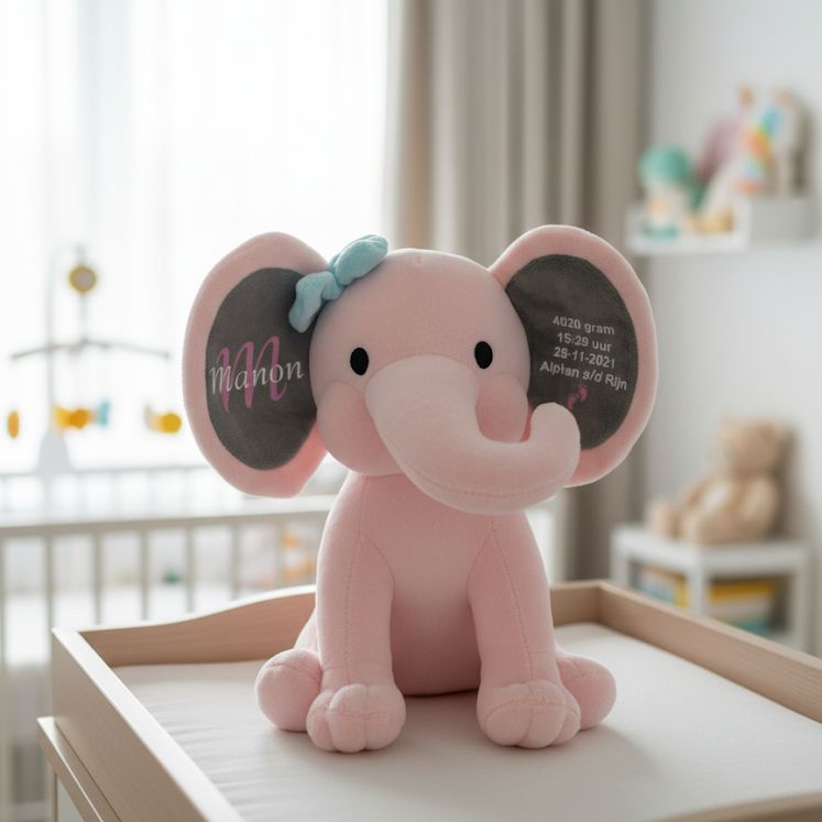 Geboorte olifant roze