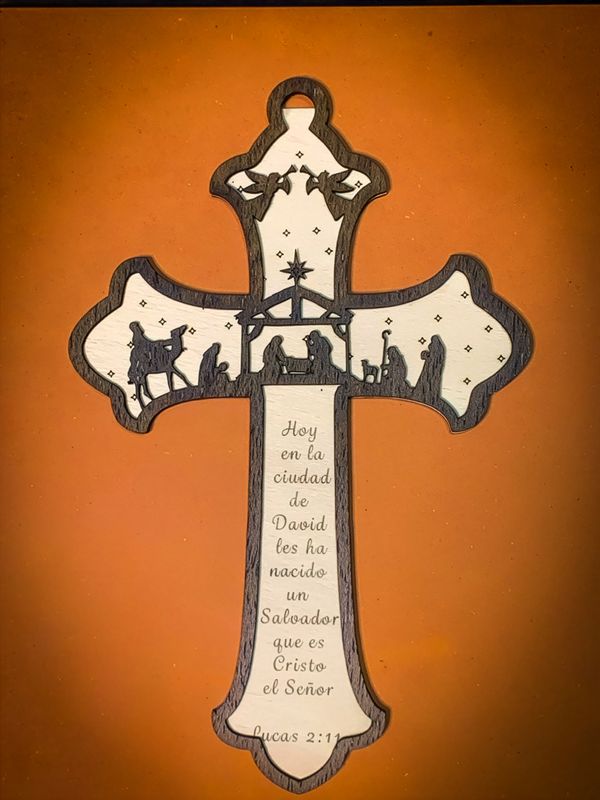 Cruz del Nacimiento tallada en madera – Arte religioso hecho a mano. Ardelya Cruz del Nacimiento tallada en madera – Arte religioso hecho a mano. Ardelya