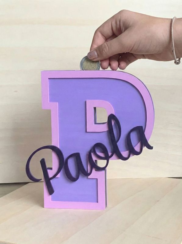 Hucha Personalizada con Inicial y Nombre para Regalo Infantil