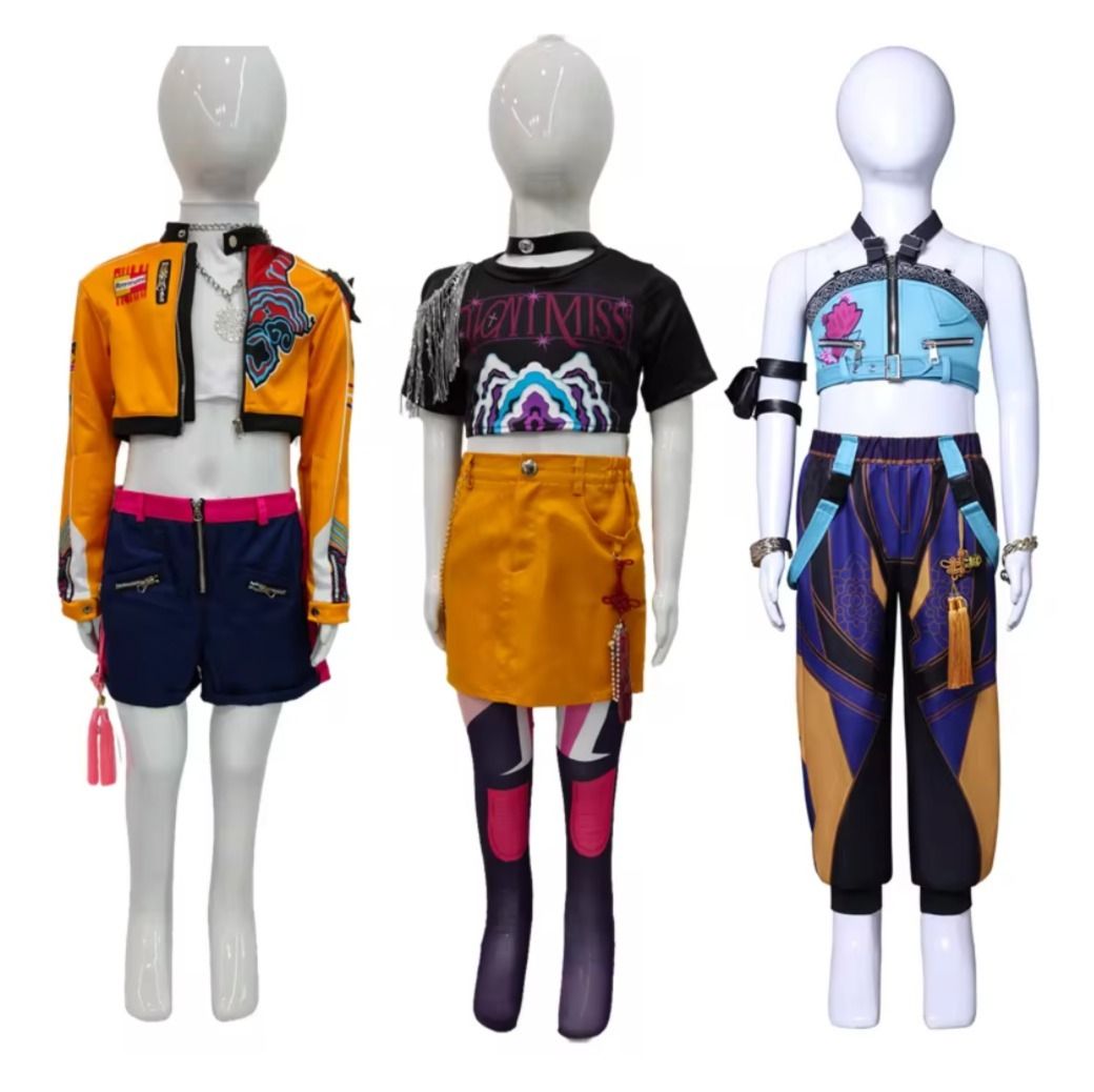 Kids Kpop Demon Hunter RUMI ZOEY MIRA  ( Cosplay Halloween Costumes )