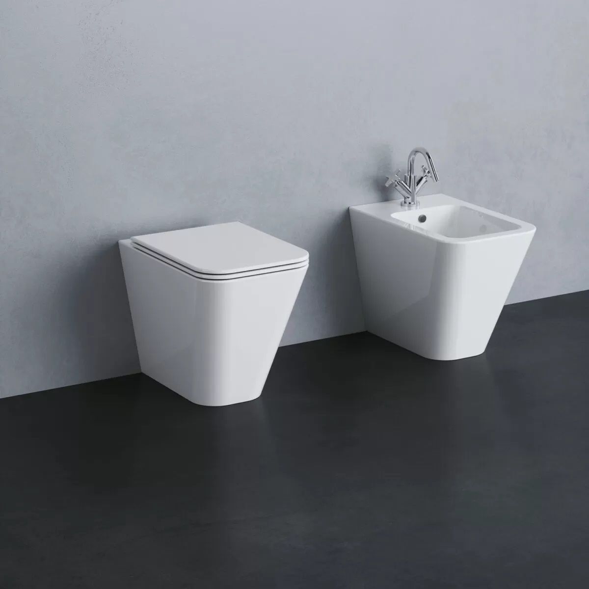 SERIE BUILD IGIENICI FILO PARETE IN CERAMICA - AZZURRA