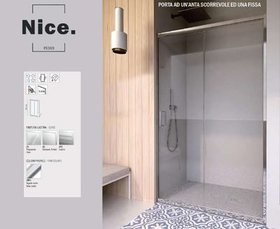 NICE BOX DOCCIA DUE BATTENTI PER NICCHIA/AD ANGOLO CON PARETE FISSA