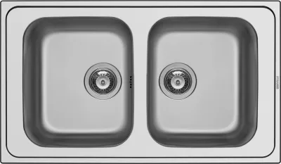 PYRAMIS Lavello cucina 2 Vasche Incasso 86 cm Acciaio Inox 107132631 Fedra 2V