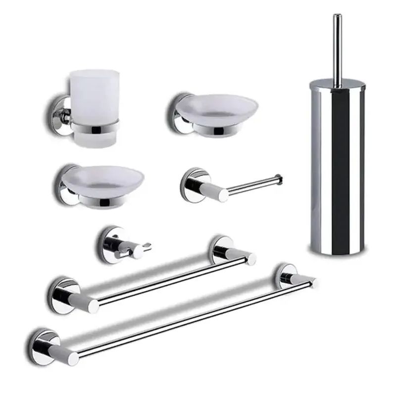 GENZIANA SET ACCESSORI BAGNO 8 PZ CROMATO/LUCIDO