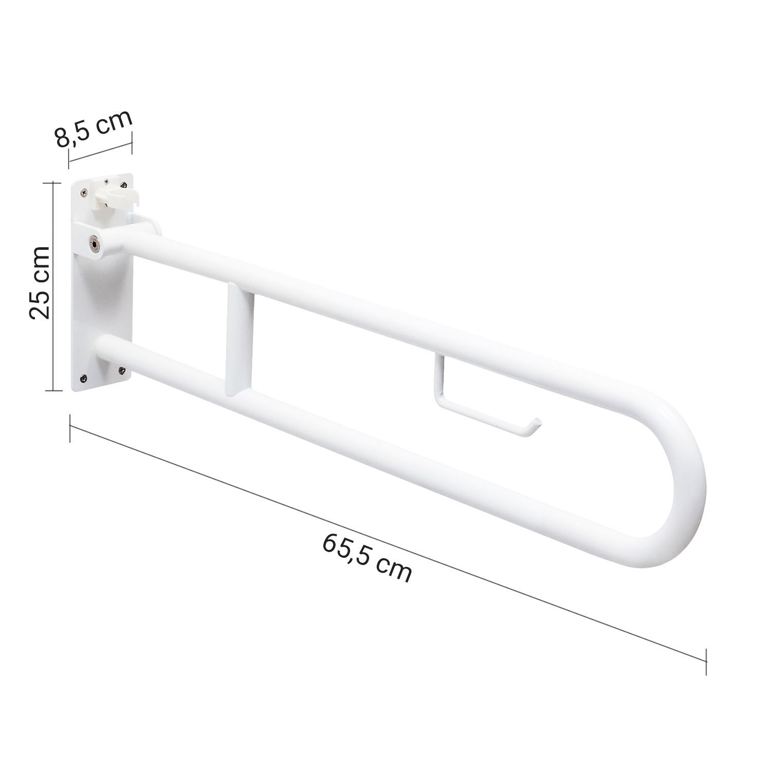 APPOGGIO RIBALTABILE BIANCO CON PORTAROTOLO FORTIS