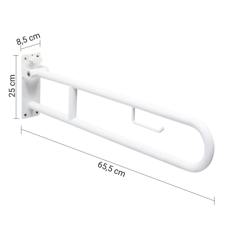 APPOGGIO RIBALTABILE BIANCO CON PORTAROTOLO FORTIS