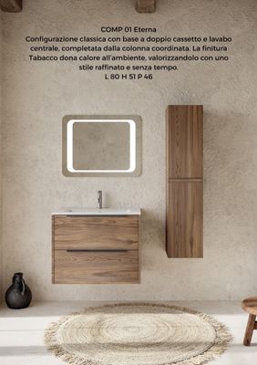 Composizione bagno ETERNA 1 da 80 cm tabacco