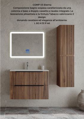 Composizione bagno ETERNA 3 da 80 cm tabacco plissettato