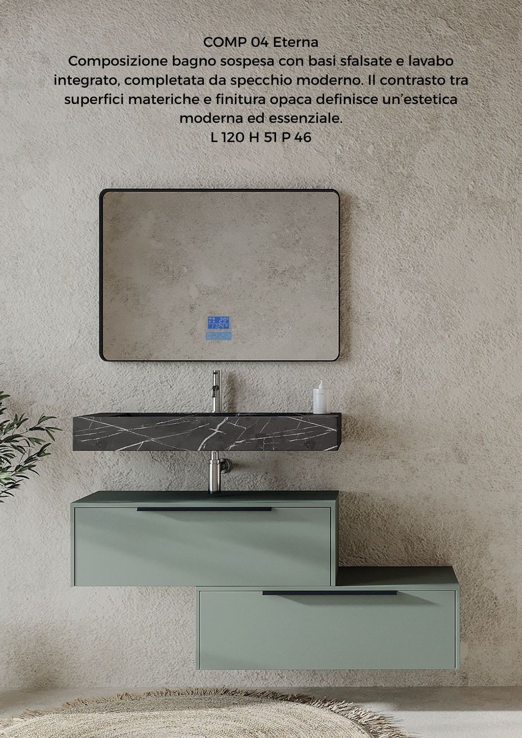 Composizione bagno ETERNA 4 salvia