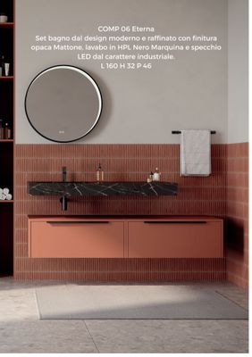 Composizione bagno ETERNA 6 nero - mattone