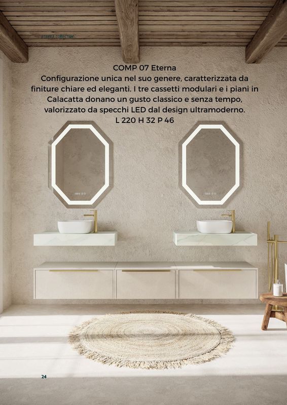 Composizione ETERNA 7 intonaco bianco - oro