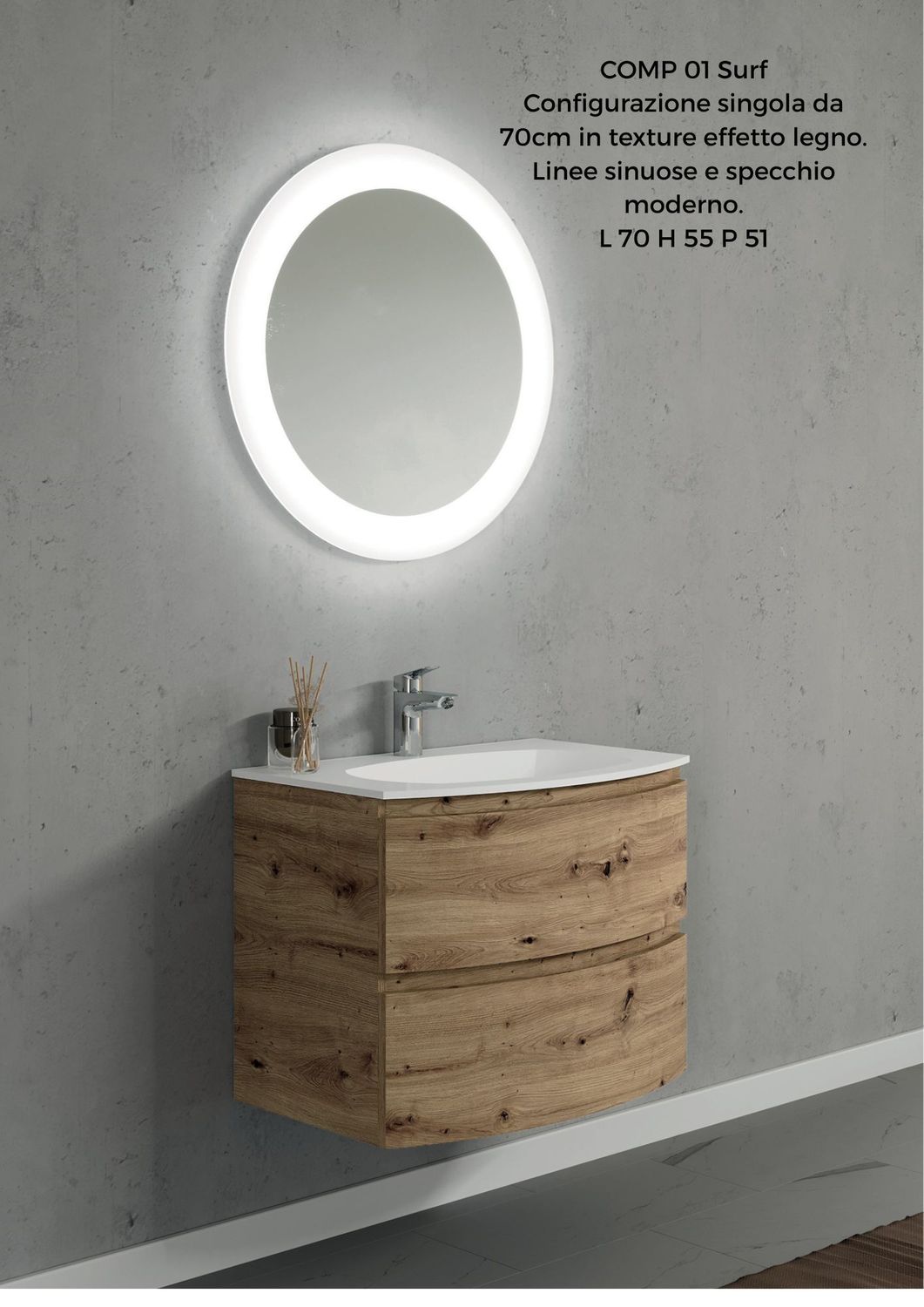 Composizione bagno SURF 1 Rovere oro