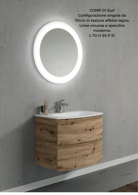 Composizione bagno SURF 1 Rovere oro