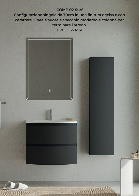 Composizione bagno SURF 2 nero matt