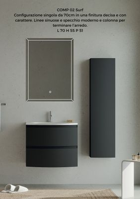 Composizione bagno SURF 2 nero matt